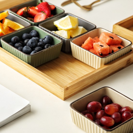 Créatif snack bols maison split split plateau salon table de thé thé de l’après-midi compote de fruits séché snack vaisselle pour salle à manger
