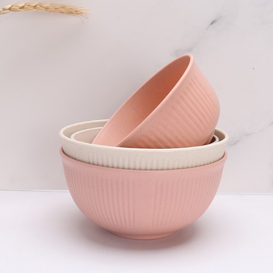 Paille de blé bol de riz 13cm salade familiale 15 bols bol de céréales bol à pâte à bulle à grain vertical créatif 4 bols ensemble boîte cadeau