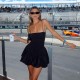 Cross-border 2024 spring/summer women's clothing, featuring a trendy street fashion style, short-sleeved, solid color, and figure-hugging design.