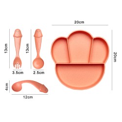 Ensembles de plats pour enfants dessins animés blé diviser plats plats avec accessoires cuillère et fourchette set creative catclap plats cadeaux