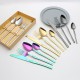 Transfrontalier en acier inoxydable petite taille brute vaisselle steak couteau et fourchette cuillère à café ensemble de quatre pièces boîte cadeau accueil