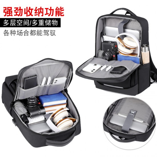 Cross-border double-shoulder bag, large capacity leisure travel bag, backpack for men, high-end business computer backpack for commuting.