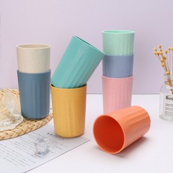 Cross-border wheat paille tasses à boire à la maison simple stripe tasses student dortoir enfants gargariser tasse à la maison