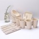 Amazon beige paille de blé saladier tasses plats plats tatouage vertical portatif couteaux fourchettes cuillère paupiers couverts ensemble cadeau