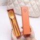 Étudiant portable presse puller box couverts paille de blé couteaux fourchettes cuillères baguettes paille couverts ensemble de 5 pièces cadeau