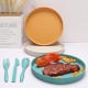 Amazon plaque de paille de blé épaissie couteaux fourchettes cuillère maison salade plat de pâtes plat occidental plat de grain vertical créatif