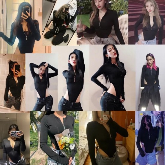 Spot-on wholesale of European and American style 2025 spring-summer fashionable and simple figure-hugging pure color trendy zipper sports sleeveless one-piece pants