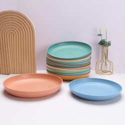 Ensemble de disque d’amazon assiettes à paille de blé assiettes à manger maison assiettes à manger occidentales pâtes steak salade assiettes à fruits