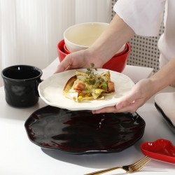 Amazon cross-border céramique vaisselle plat plat plat en gros plat plat maison bol de riz vaisselle plat plat ensemble combiné plat plat plat poisson