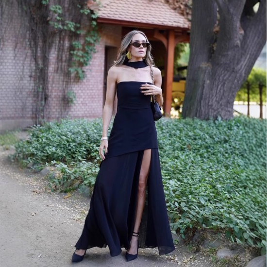 Cross-border Women's Clothing Fashion 2025 Autumn Women's Clothing Stylish Casual Multi-Style Mesh Slim Fit Women's Dress with Fish Tail Skirt for Wholesale