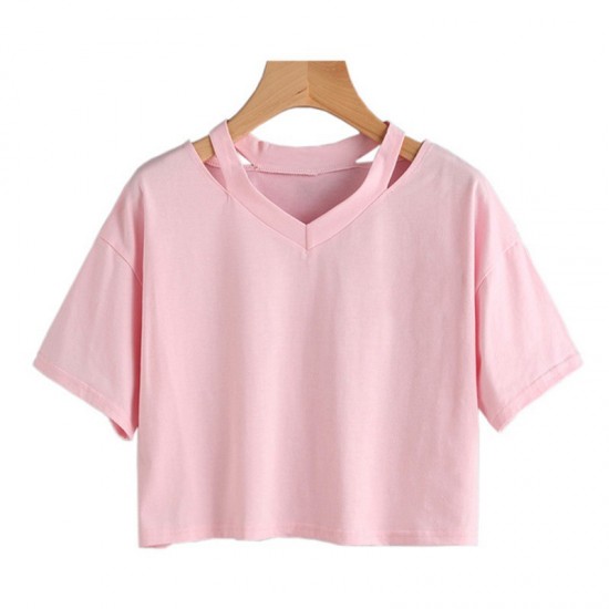 In Stock European Women's Fashion Spring/Summer IN Style Cross-Straps Open-Back Solid Color High-Waisted Tight Sleeve Base Top for Wholesale