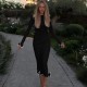 2025 Wholesale Sexy Backless One-Shoulder Sleeveless Pure Color Pleated Three-Piece Bodycon Pants for Women in Stock