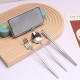 Acier inoxydable cuillère fourchettes baguettes creative spin rangement boîte vaisselle portable ensemble de repas étudiant voyage extérieur pique-nique