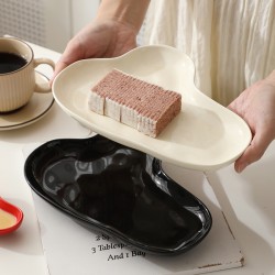 Creative main pincée plaque nuageuse nordique plaque en céramique plaque de forme commerciale pour les influenceurs assiette de petit déjeuner assiette à saveur assiette snack