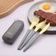 304 acier inoxydable table pliable extérieur portable salade couteau fourchette cuillère baguettes ensemble student outdoor camping table