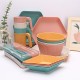 Bol à paille de blé tasses et assiettes ensemble de vaisselle portable ensemble de camping à grain vertical créatif diamant plat à tremper saladier plat
