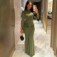 In Stock Cross-border Foreign Summer Best-Selling Sexy Open-Back Solid Color Tight Sleeve Shaping Dress for Amazon Women Wholesale