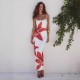 Current stock: 2025 European and American autumn season solid casual all-match simple fitted crew straight-leg pants set for women wholesale