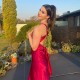 2025 Cross-border Women's Clothing Sexy Pure Color High Cut Backless Slim Fit Evening Dress for Wholesale