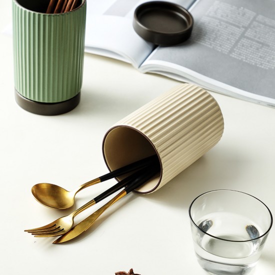 Oeillette asphalte baguettes cylindres cuisine en céramique rangement multifonctionnel pot chopes chopes cuillère à fruits couteau et fourchette rangement seau rangement de cuisine