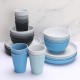 Amazone coloré blé paille bol tasse plat plat plat plat de salade steak maison grain vertical coupe de café bol de céréales set