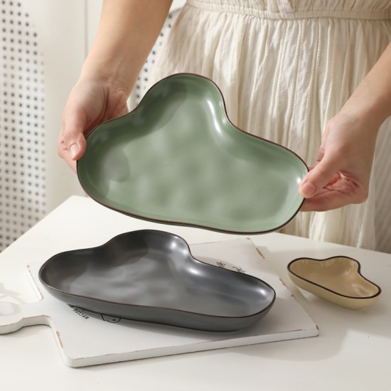 Cross-border amazon plaque cloud nordique plaque en céramique plaque de forme commerciale plaque de petit-déjeuner influenceur plaque de sauce plaque de snack