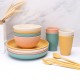 Cross-border grain vertical paille de blé bols tasses et assiettes ensemble maison manger portable couteaux fourchettes cuillères baguettes couple cadeaux vaisselle