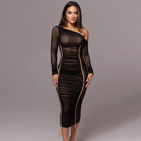 Wholesale cross-border European 2024 spring-summer new style women's pure color, curvy, heart-shaped neckline, backless, sexy, tie, pure color, one-piece dress for women.