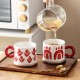 Haut niveau d’apparence tasse créative tasse à café au lait tasse à boire sous glaçure céramique colorée tasse en porcelaine style japonais influenceur grand volume rouge