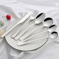Accueil acier inoxydable cuillère hôtel western acier inoxydable couteaux fourchettes cuillère manger soupe cuillère coréenne