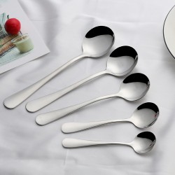 Accueil acier inoxydable cuillère hôtel western acier inoxydable couteaux fourchettes cuillère manger soupe cuillère coréenne