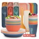 Amazone paille de blé couverts maison saladier plat tasses portable couteau fourche cuillère pliage chopes coupe ensemble