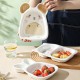 Sous-glaçure couleur céramique diviser plat plat créatif enfants diviser plat maison mignon petit déjeuner plat accessoire vaisselle de bande dessinée