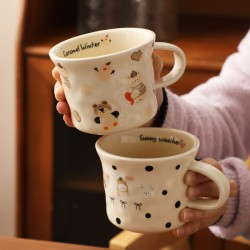 Creative cartoon tasse en céramique de lait coréen tasse fufu maison mignon boire tasse de lait petit déjeuner tasse de café