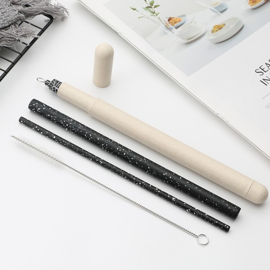 Amazon stainless stainless paille set creative paille motif portable paille de blé tube café et thé paille