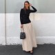 European and American cross-border knitted shiny silk neckline piled collar women's spring summer sexy sleeveless back bag full-buttock halter dress wholesale