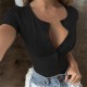 European and American Amazon cross-border summer new style classic style pure-color low-neck bare-chest fitted dress for women wholesale
