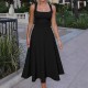 2025 Amazon summer new European cross-border fashionable casual multi-match style sleeveless solid color dress for women wholesale