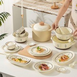 Bols en céramique japonaise vaisselle vaisselle wholesale assiette sous glaze couleur maison bol de riz vaisselle vaisselle ensemble assiette de repas assiette de poisson