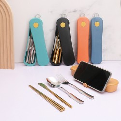 Creative spinner box set de vaisselle en acier inoxydable étudiant portable couteau cuillère fourchette baguettes ensemble outdoor travel cutter