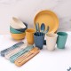 Amazone paille de blé couverts bols tasses assiettes portatifs couteaux fourchettes cuillères chopes paupiers ensemble de couverts maison saladier plat plat