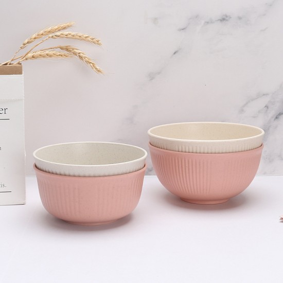 Paille de blé bol de riz 13cm salade familiale 15 bols bol de céréales bol à pâte à bulle à grain vertical créatif 4 bols ensemble boîte cadeau