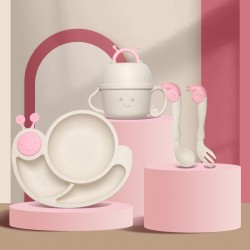 Créatif escargots enfants diviser plat ensemble cartoon bébé maison accessoires bols cuillère fourchette vaisselle cadeaux