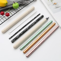 Amazon stainless stainless paille set creative paille motif portable paille de blé tube café et thé paille