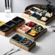 Créatif japonais bambou bois à compartiments snacks fruits secs céramique hôtel ingrédients pour le petit déjeuner hot pot dip snack assaisonnement plat de goût