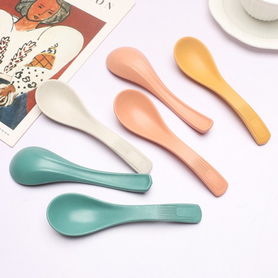 Amazon maison paille de blé cuillère grain vertical maison manger cuillère à soupe approfondir et épaisser petite cuillère cadeau