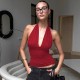 2025 summer new European and American cross-border fashionable evening dress, elegant figure-hugging pure color long dress, stretch one-piece dress New 2025 Foreign Trade Women's Sexy Solid Color U-Neck Backless Slit High-Waisted Midi Dress for Wholesale