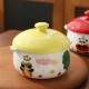Pandas manger bambou céramique oeufs à la vapeur bol avec couvercle ragoûter soupe tumbler poulet cuit cuit cuit bols à deux oreilles maison bébé accessoires vaisselle