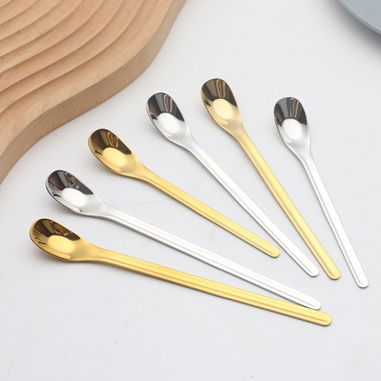 304 acier inoxydable cuillère mélangeur yuan bao cuillère approfondir long cuillère gâteau cuillère maison bébé manger alimentation cuillère