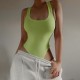 Spot-on wholesale of European and American style cross-border 2025 summer new women's clothing, high-end elegant sleeveless open-neck design, pure color figure-hugging one-piece dress
